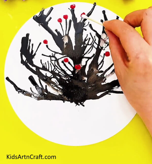 Making Flowers-Learn How to Make a Shrub Plant Blowing Artwork with Kids 