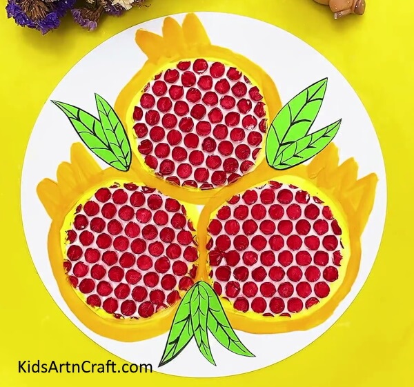Now, The Final Look Of Your Pomegranate Craft Painting!-