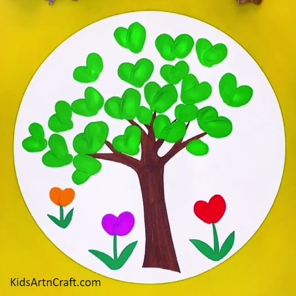 Now, The Final Look Of Your Clay Love Tree!- Step-by-Step Guide to Creating a Love Tree out of Clay for Youngsters 
