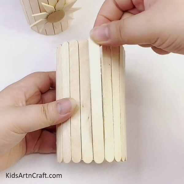 Covering Whole Bottle Cut-out-Sunflower Popsicle Stick Stand Craft Tutorial - Perfect for Kids 