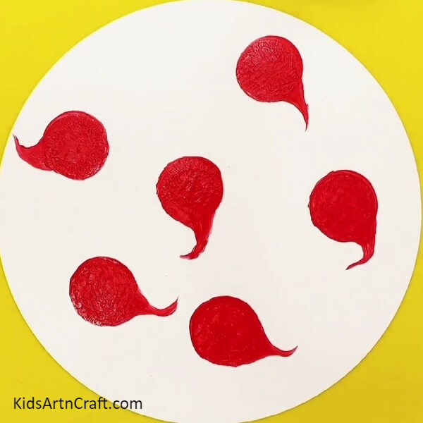 Completing the Shape of the Red Turnips- Fun finger painting activity: pretty peacock.