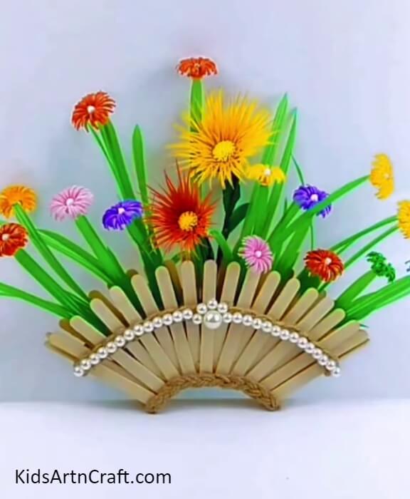 Your Popsicle Stick Vase Is ready!-Innovative Popsicle Stick Blossom Vase Project for Beginners 
