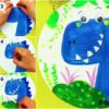 Adorable Dinosaur Face Artwork Step by Step Instructions For Kids