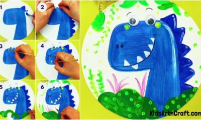 Adorable Dinosaur Face Artwork Step by Step Instructions For Kids