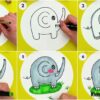 Adorable Elephant Hand Drawing Step by Step Tutorial