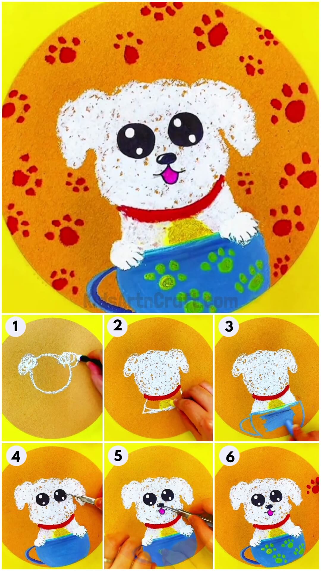 Adorable Puppy Artwork Craft Tutorial For Kids