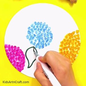 Allium Flower Painting Using Sketch Pen Tutorial - Kids Art & Craft
