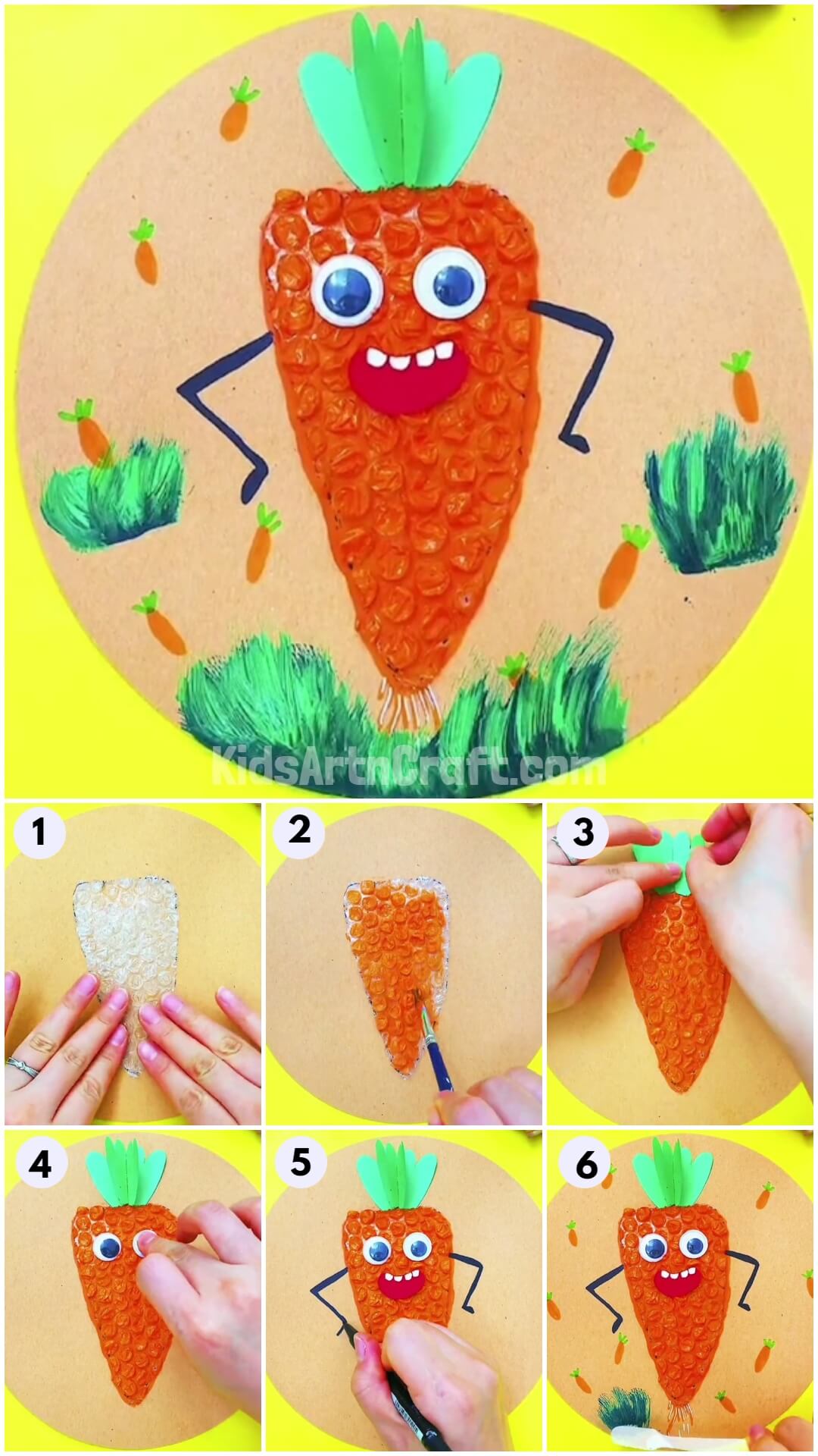 Amazing Carrot Craft Using Bubble Wrap For Beginners