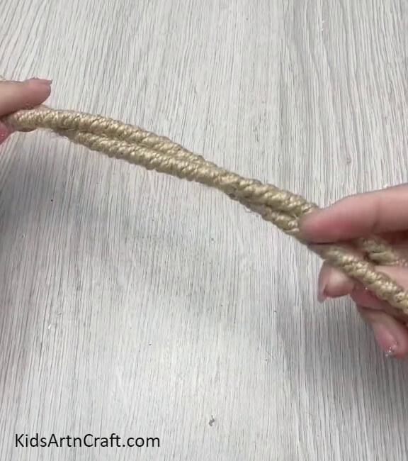 Twisting The Sticks - Spectacular Jute Basket Craft Creation Instructions Stepwise For Kids 