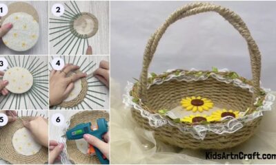 Amazing Jute Basket Craft Making Step By Step Tutorial For Kids