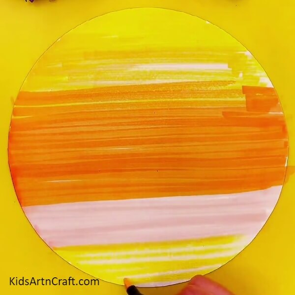 Start Coloring The Circular Craft Paper-Astounding Sunset Panorama Picture Thought For Kids