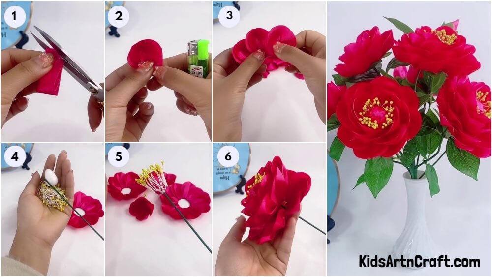How To Make Artificial Flower Craft Tutorial For Beginners