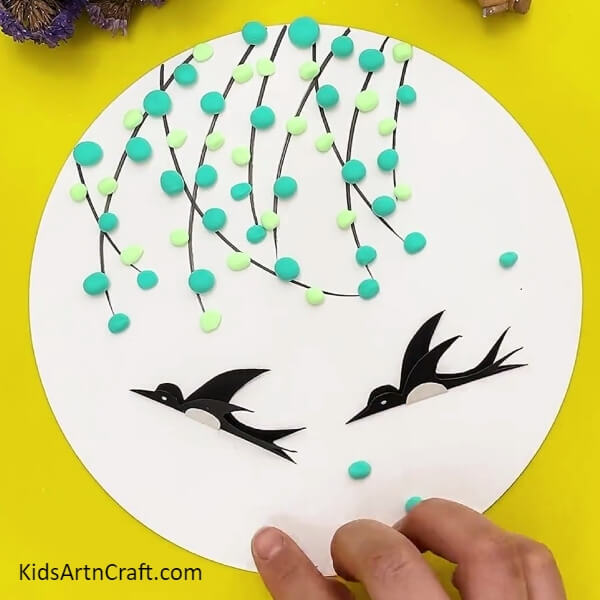 More leaves- Learn How to Produce a Charming Bird to Fly Under the Tree 