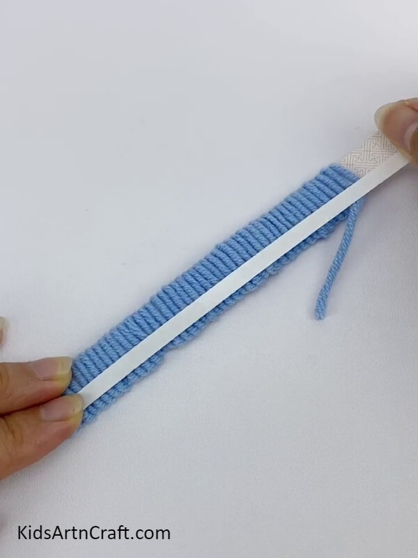 Stick a thin tape on top of the Thread- A Creative Thread and Rope Design for Kids Featuring Blue Lavender Flowers 