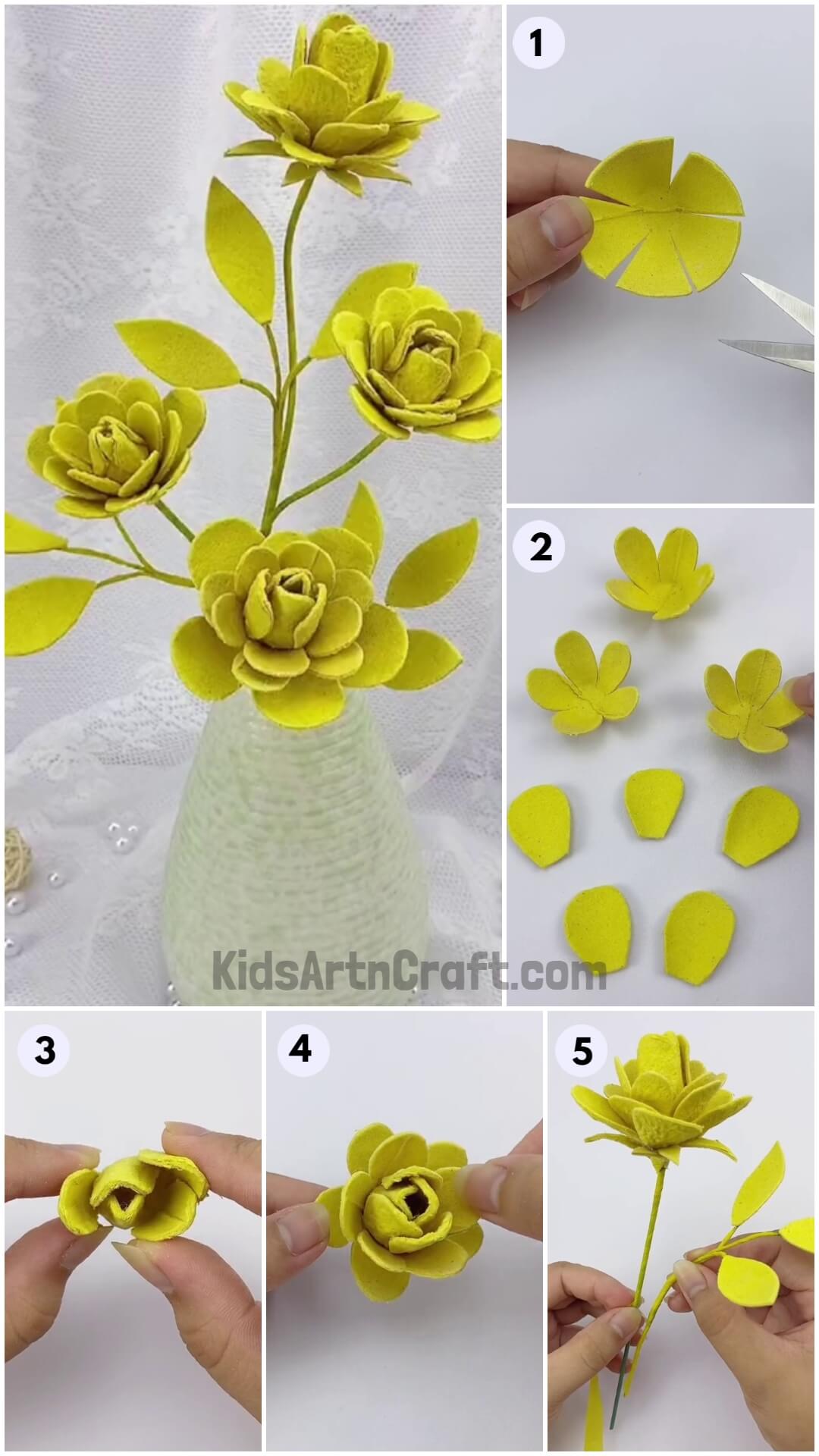 Pretty Roses Craft From The Egg Holder Tutorial For Kids