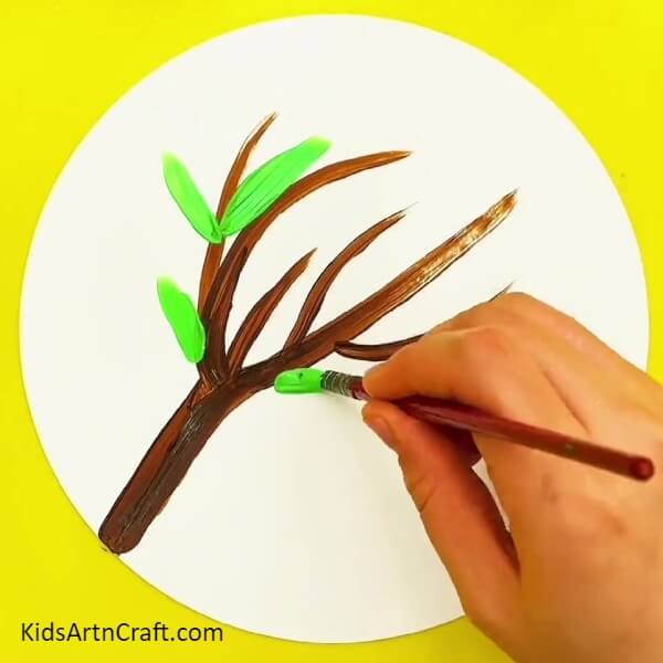 Making Leaves Over Branches-Learning how to paint butterflies and flowers with ease for kids