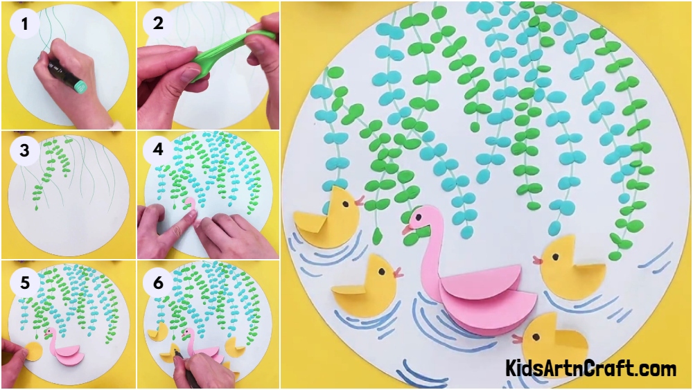 Beautiful Ducks In Swamp Craftwork Step-by-step Instructions