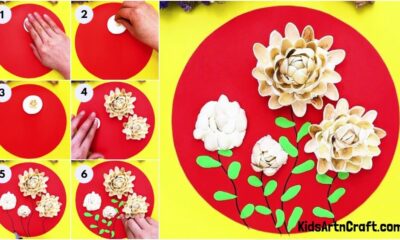 Beautiful Peanut Shell Rose Garden Craft Idea For kids