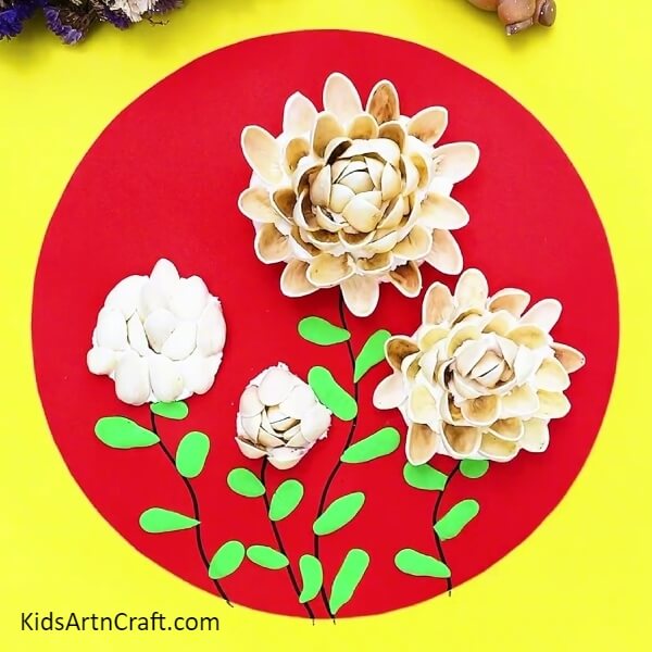 Finally, The Peanut Shell Rose Garden Craft Is Ready-A marvelous Peanut Shell and Rose Garden Craft for kids