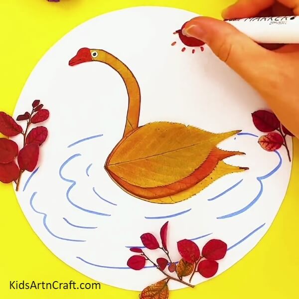 Making The Sun Shine Brightly- Creating a Swan Out Of Leaves For Beginners