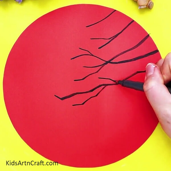 Drawing Tree Branches- Gorgeous White Cherry Blossom Art Crafted with Cotton Swabs 