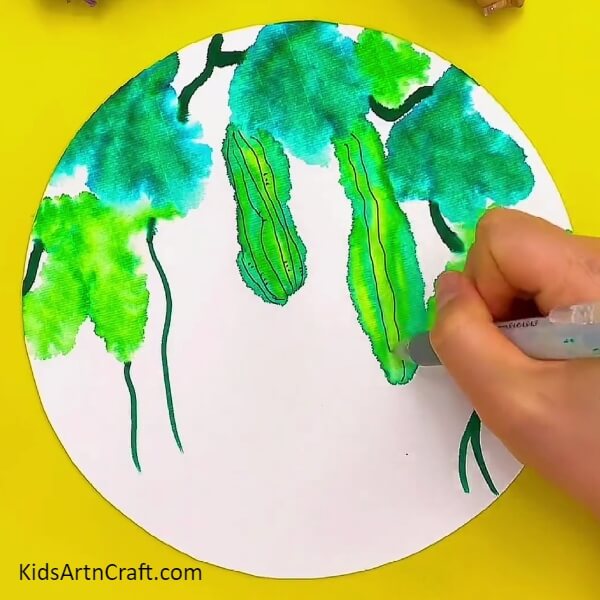 Detailing Cucumbers And Leaves-How to Create a Cucumber Plant Picture for Your Little One 