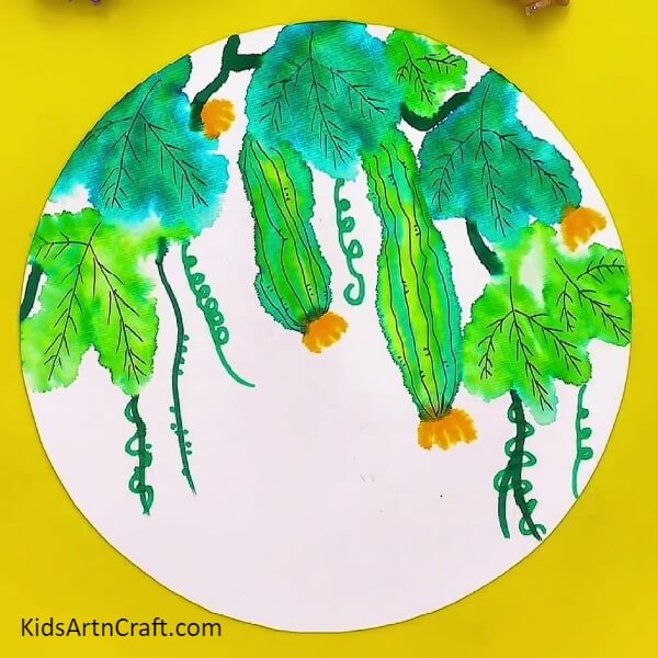 This Is The Final Look Of Your Cucumber Plant-Guide to Painting Cucumber Plants for Children 