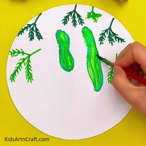 Painting The Cucumbers-Step-by-Step Guide to Painting Cucumbers for Children 