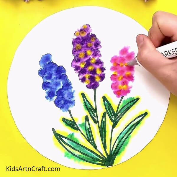 Also Highlight The Flowers- Producing a brilliant Lavender flower art sketch for kids. 