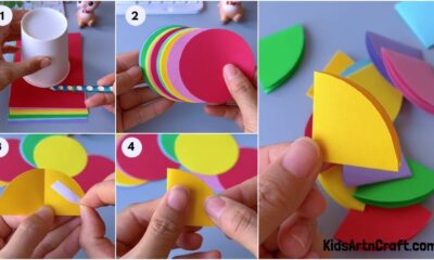 Colorful Paper Quarters Making Step by Step Instructions For Kids