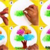 Colorful Tree Cotton Bud Painting Step-by-step Instructions