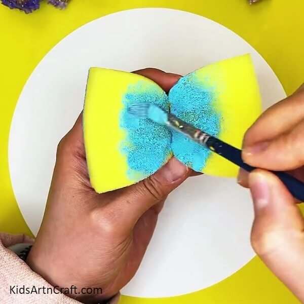 Painting sponge. step-by-step guide for creative Butterfly Painting For beginners