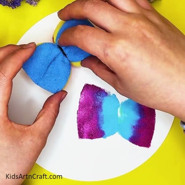Again painting sponge. Creative Butterfly Painting Using Sponge Idea For Kids