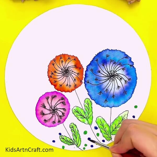 Painting The Dots With Water-Painting Art