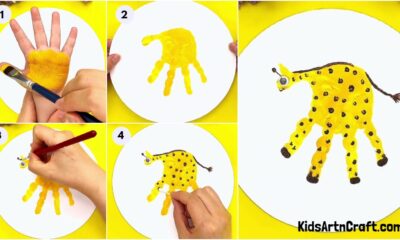 Creative Giraffe Handprint Painting Idea For Beginners