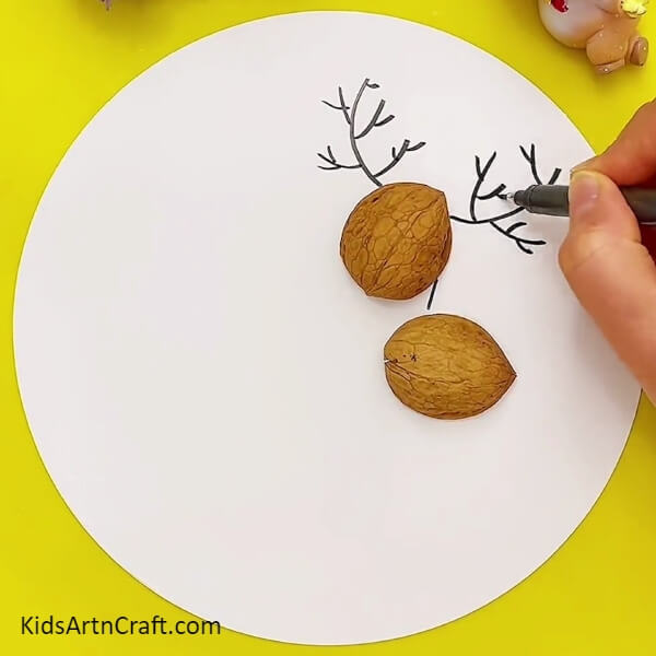 Draw Another Antler-Easy To Make Reindeer Step by Step Tutorial