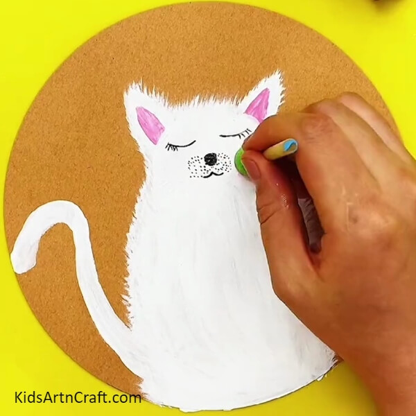 Highlight the Cheeks- Beautiful Cat Artwork Painting Tutorial Step-by-Step