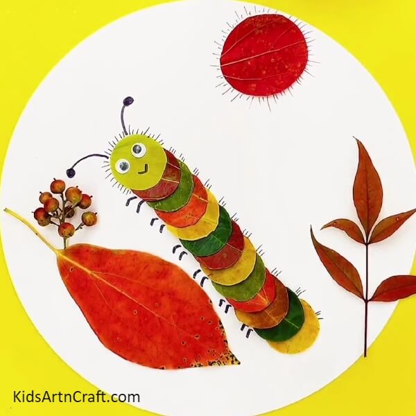 Cute Caterpillar Craft Using Fall Leaves Idea For Kids