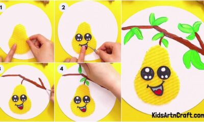 Cute Fruit Foam Pear Craft Step-by-step Tutorial For Kids