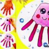 Cute Jellyfish Underwater Painting Using Hand Outline