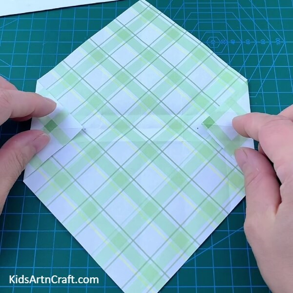 Folding And Marking The Triangle's Ends-How To Create Mini Paper Origami Sacks