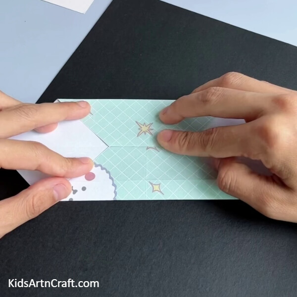 Make Similar Folds On The Top Section Of The Sheet-Origami Mini Sofa Paper Craft