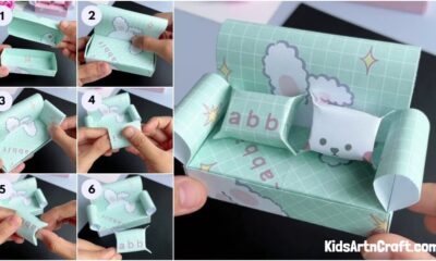 Cute Origami Mini Sofa Paper Craft For Beginners