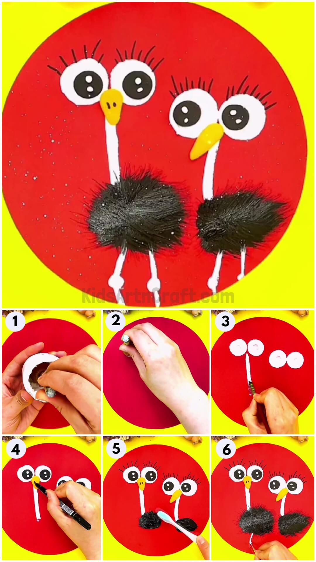 Cute Ostrich Unique Crafts Step-by-step Instructions