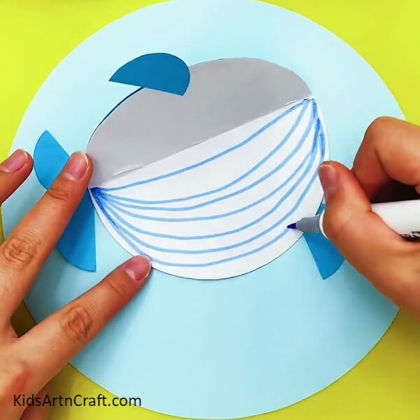 Drawing Scales Of Whale- Tutorial to Build a Charming 3D Paper Whale 