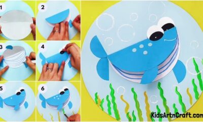 Cute Paper Whale 3D Craft Step-by-step Instructions