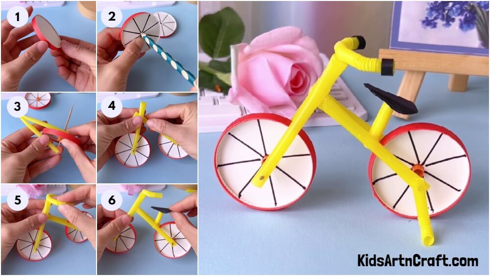 Cycle Making From Paper Cup And Plastic Straw