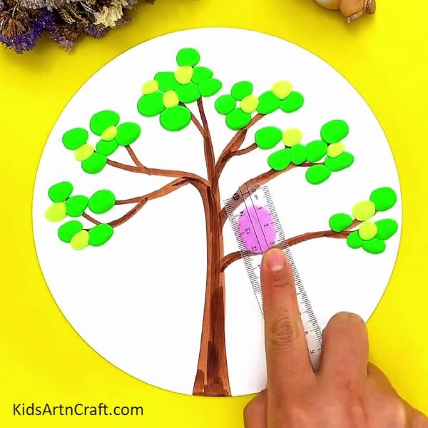 Make An Oval Shape With Pink Clay-Exploring Clay Artwork with Children: Bird on Tree