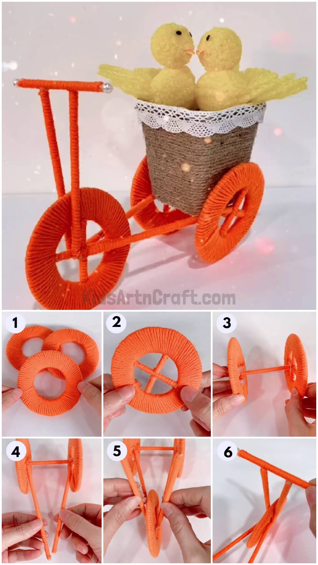 DIY Cardboard And Stick Cycle Centerpiece Home Decoration Craft For Kids