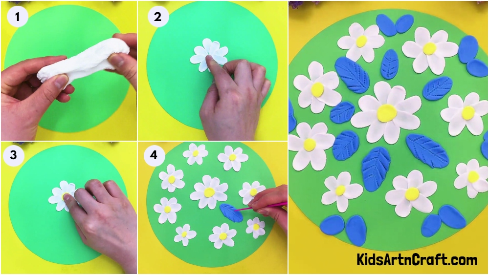 DIY Clay Flower Artwork Easy Tutorial For Kids